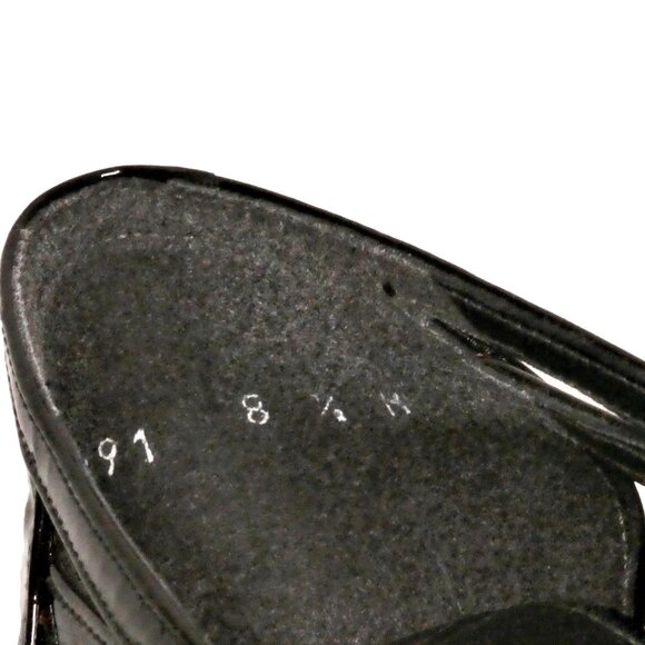 Stuart Weitzman Puzzle Black Soft Patent leather Pumps/Sandals Size 8.5 - Picture 9 of 10